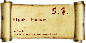 Sipeki Herman névjegykártya